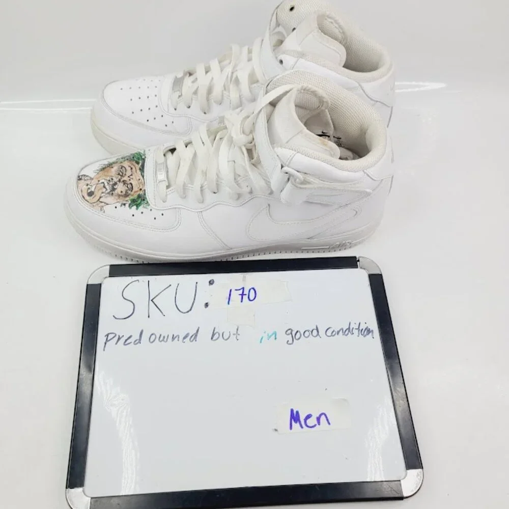 Nike Men's White Air Force‎ 1 315123-111 Mid-Top Athletic Sneaker Size 12